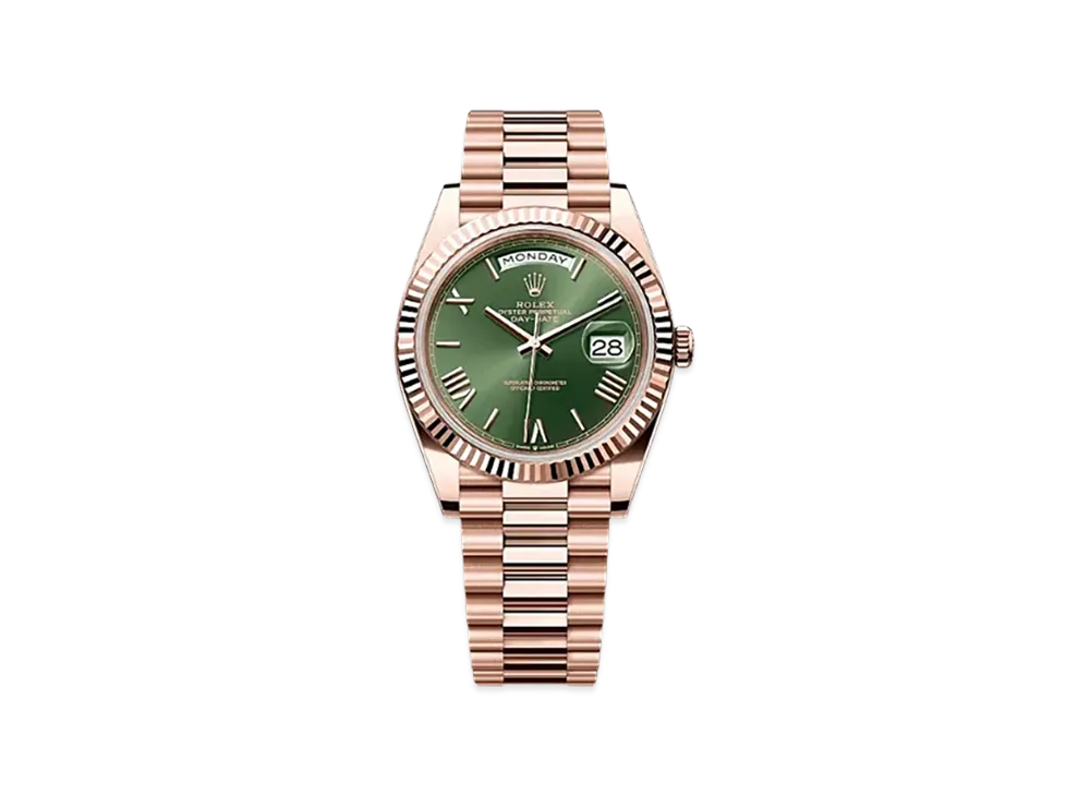ROLEX Day-Date 40mm Everose Gold 228235 "Olive Green"