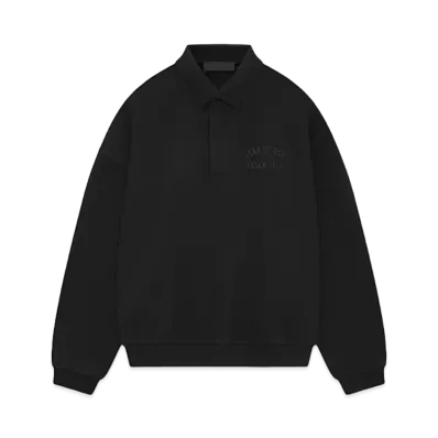 FEAR OF GOD ESSENTIALS Fleece Polo "Black"
