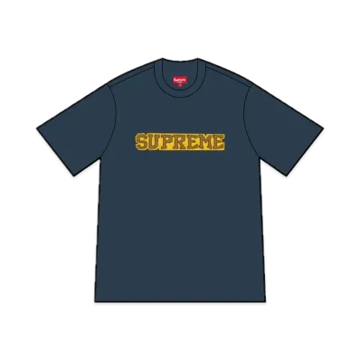 Supreme Satin Applique S/S Top "Navy"