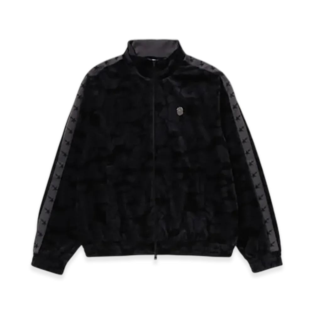 A BATHING APE Solid Camo Velour Metal One Point Relaxed Fit Track Jacket "Black"