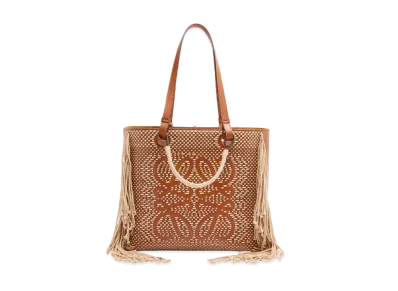 LOEWE Anagram Tote In Cord And Classic Calfskin "Tan"