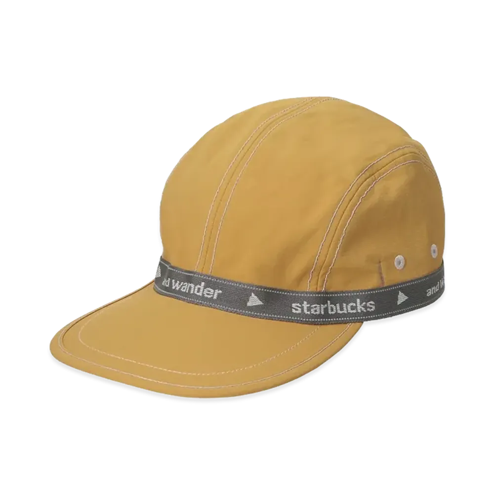 STARBUCKS x and wander Jacquard Tape Cap "Dark Yellow"