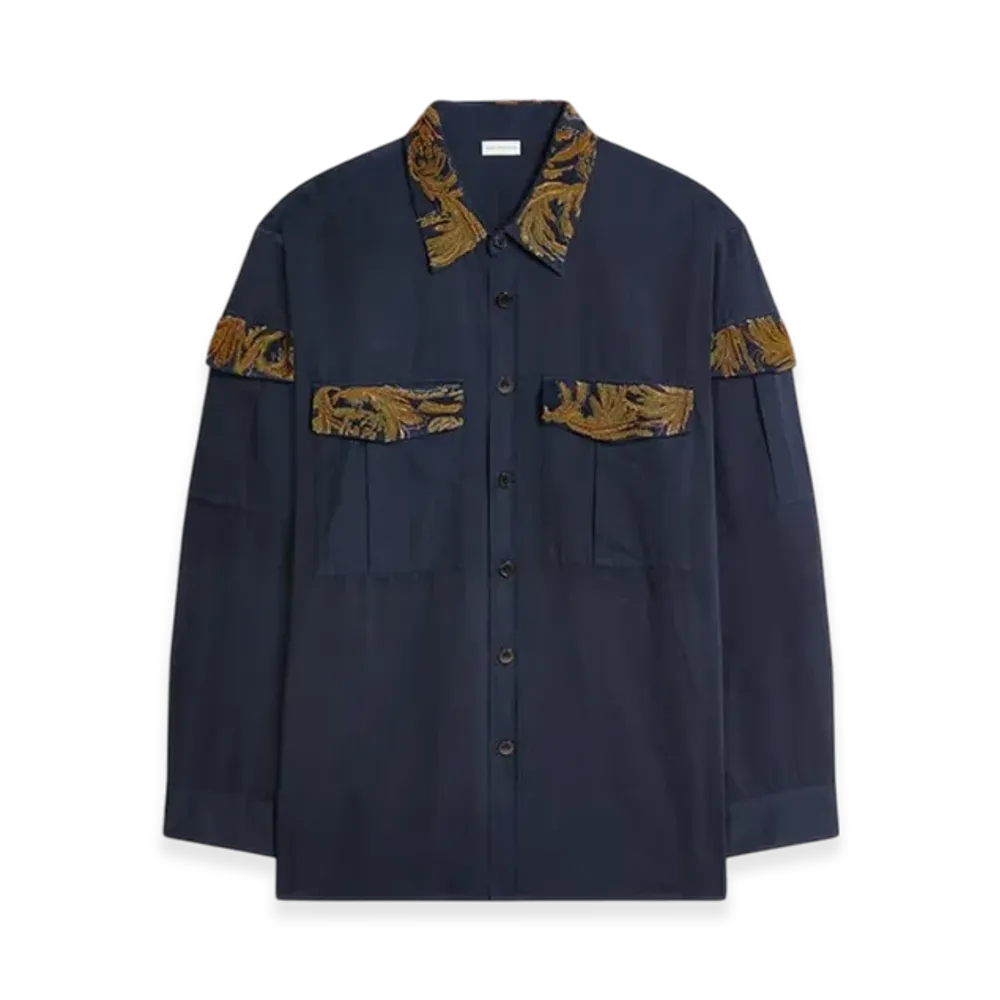 DRIES VAN NOTEN Embroidered Shirt "Navy"