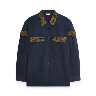 DRIES VAN NOTEN Embroidered Shirt "Navy"
