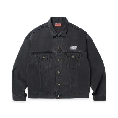 APHRODITEGANG Washed Denim Trucker Jacket "Black/White"