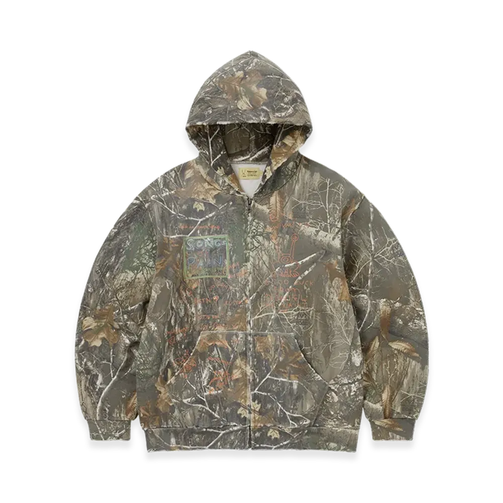 thisisneverthat x Daniel Johnston SONGS of PAIN Faded Zip Up Hoodie "Realtree"