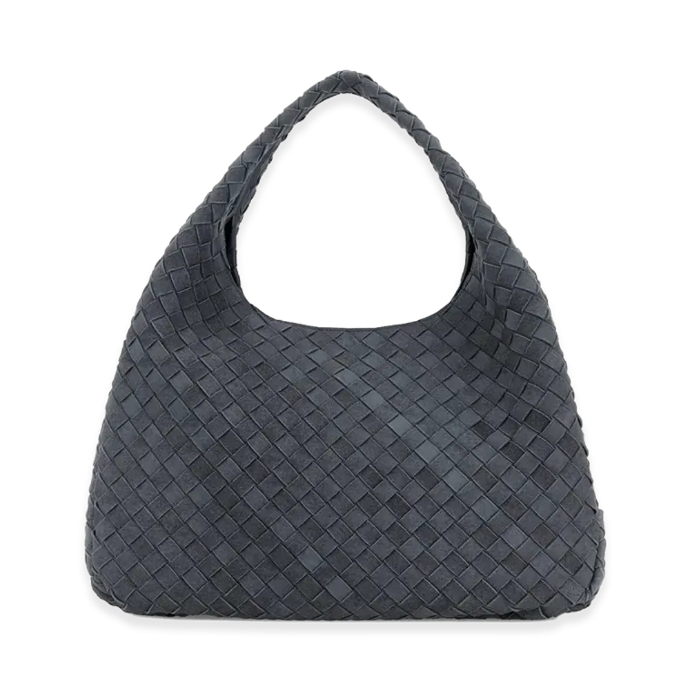 Bottega Veneta Women's Air Force Blue Suede Large Campana Shopping Bag "Blue"