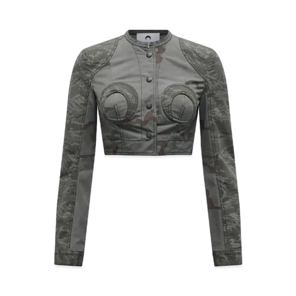 Marine Serre Regenerated Camo Cropped Jacket "Gray/Camo"