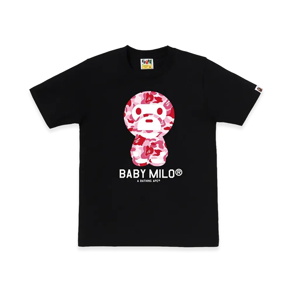 A BATHING APE Women's ABC Camo Baby Milo Tee "Black/Pink"