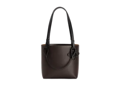 LOEWE Double Handle Square Tote In Calfskin "Ebony / Dark Gold"