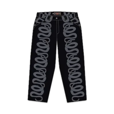 Supreme x HYSTERIC GLAMOUR Snake Double Knee Denim Painter Pant "Black"