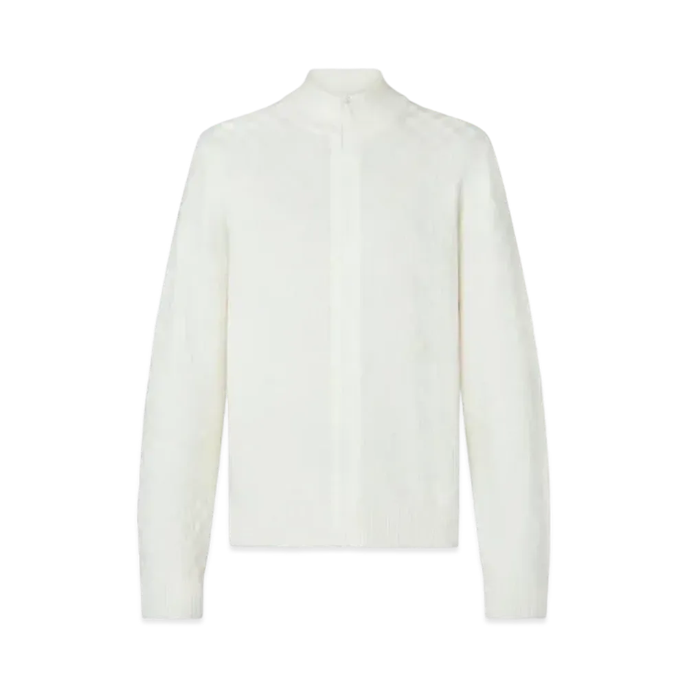 Louis Vuitton Damier Signature Zip-Through Cardigan "Blanc Lait"