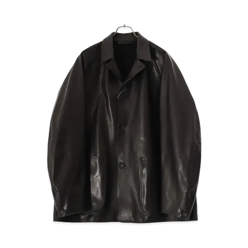 COMOLI Leather Work Jacket "Black"