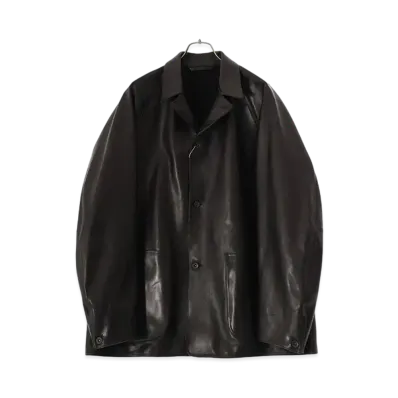 COMOLI Leather Work Jacket "Black"