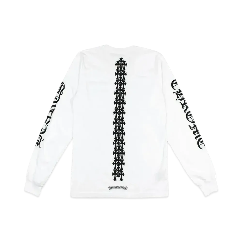 Chrome Hearts Cemetery Cross Tire Tracks L/S T-Shirt "White"