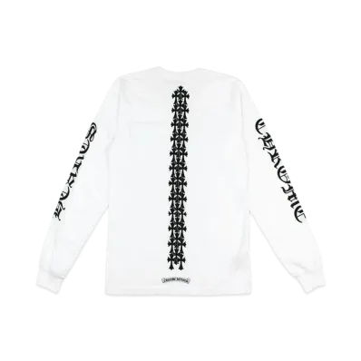 Chrome Hearts Cemetery Cross Tire Tracks L/S T-Shirt "White"