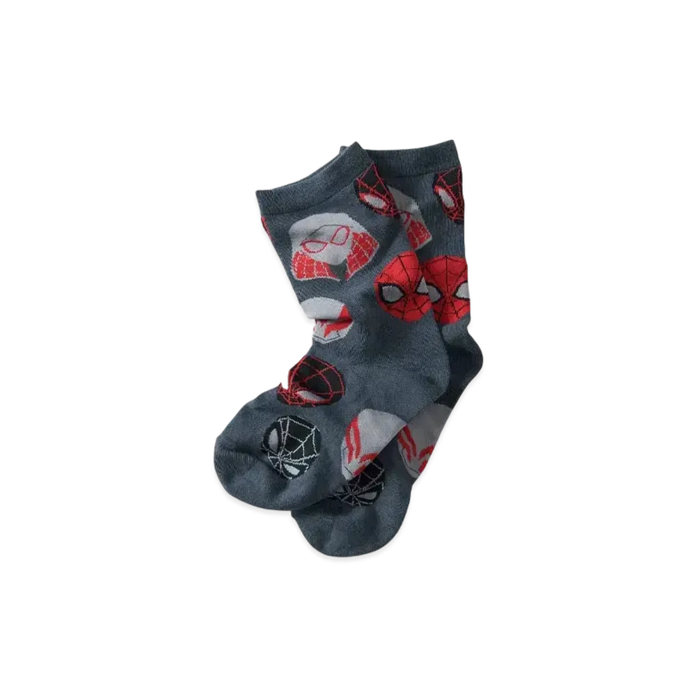 graniph x Spider Man Spidey Face Pattern Middle Socks "Gray"