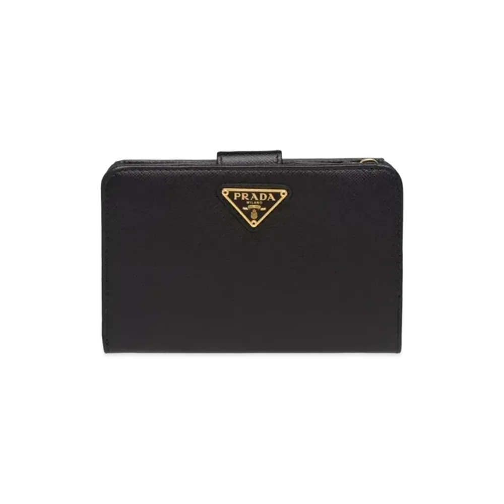PRADA Small Saffiano Leather Wallet "Black"