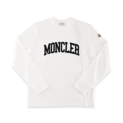 Moncler Men's Terry Cloth Cotton Embroidered Logo sweat shirt "White"