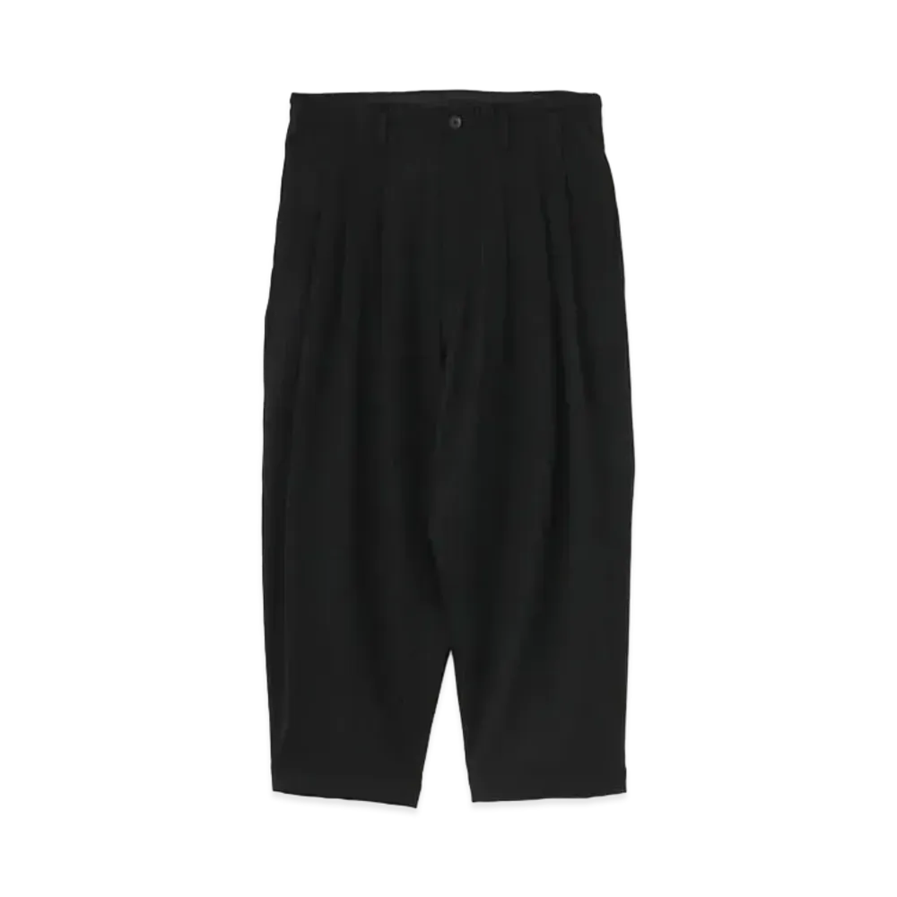 Yohji Yamamoto Pour Homme ARMY GABARDINE 3TUCK WIDE PANTS "Black"
