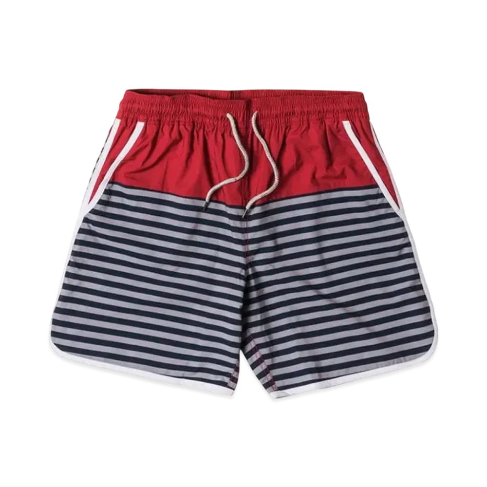 Kith Swim Shorts Rockaway Shorts "Navy/Red"