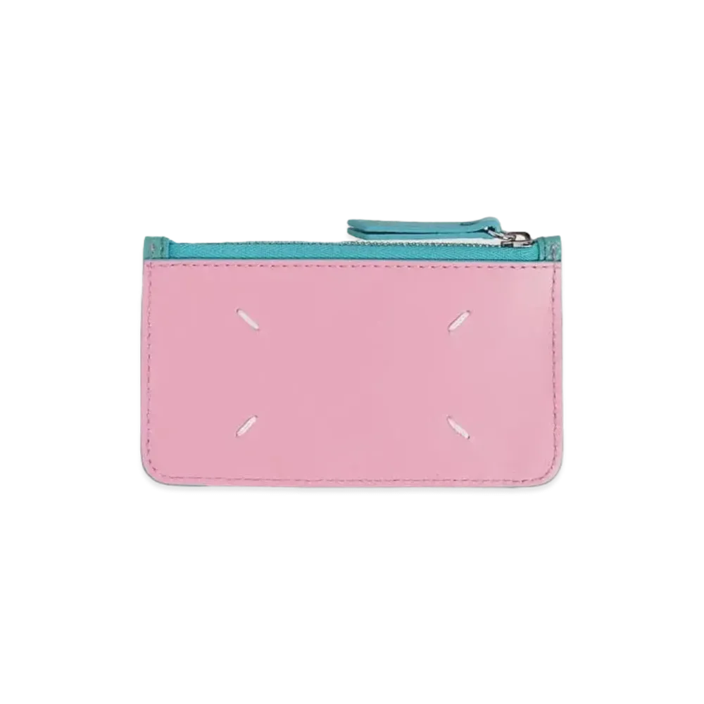 Maison Margiela CARD HOLDER ZIP EW "PINK/GREEN"