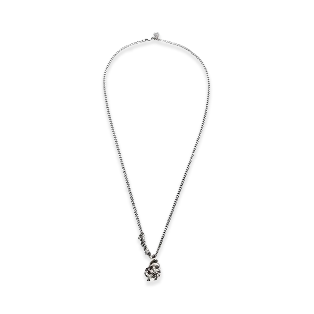 Alexander McQUEEN Skull & Snake Necklace "Antique Silver"