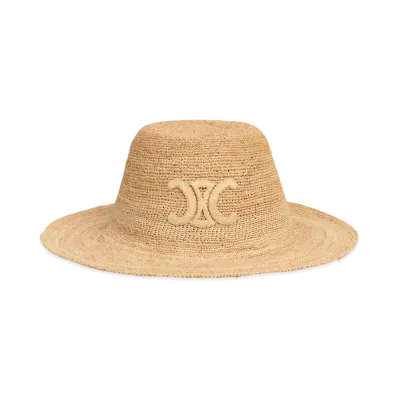 CELINE Triomphe Hat in Raffia "Natural"