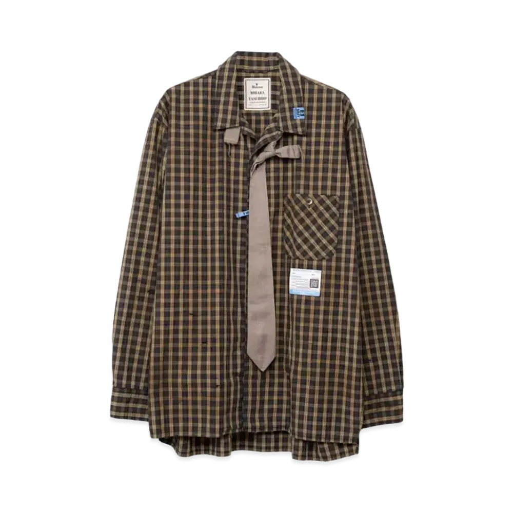 Maison MIHARA YASUHIRO Damaged Check Shirt "Black"