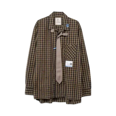 Maison MIHARA YASUHIRO Damaged Check Shirt "Black"