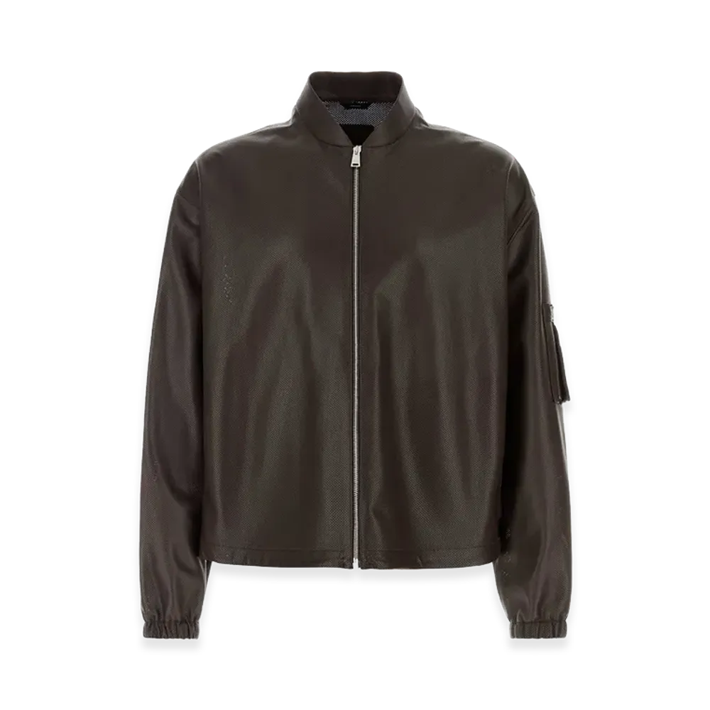 FENDI Nappa Leather Bomber Jacket "Chocolate/Brown"
