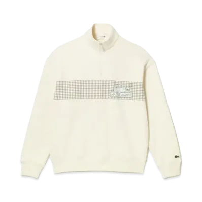 LACOSTE Classic Print Half Zip Sweat "White"