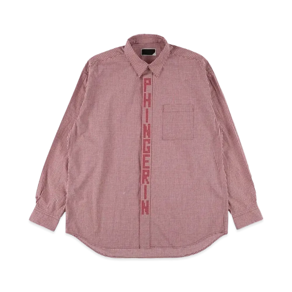 PHINGERIN Stitch Text Shirt "Wine Red"