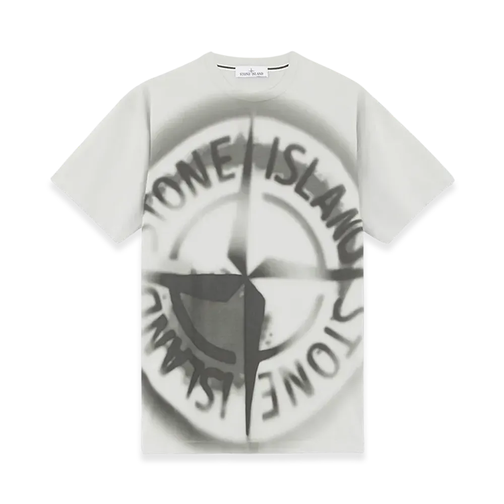 Stone Island 2RC89 30/1 Cotton Jersey T-Shirt with Gradient Compass Print - 24FW "Grey"