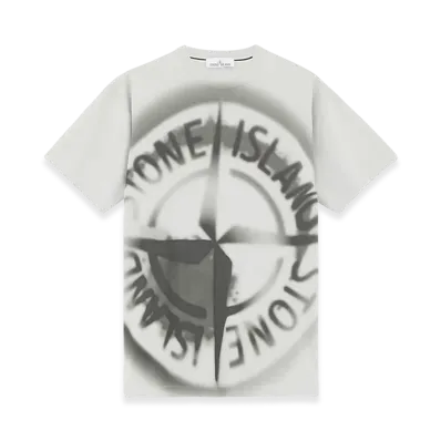 Stone Island 2RC89 30/1 Cotton Jersey T-Shirt with Gradient Compass Print - 24FW "Grey"