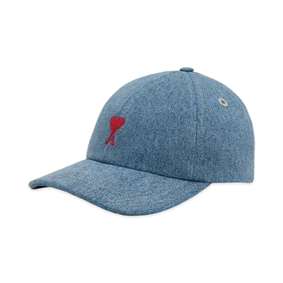 AMI PARIS Amidoucourt Embroidered Cap "UsedBlue"