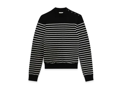 CELINE Wool Marine Knit Sweater "Black/White"