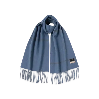 BEAMS Window Pen Check Alpaca Scarf "Sax"