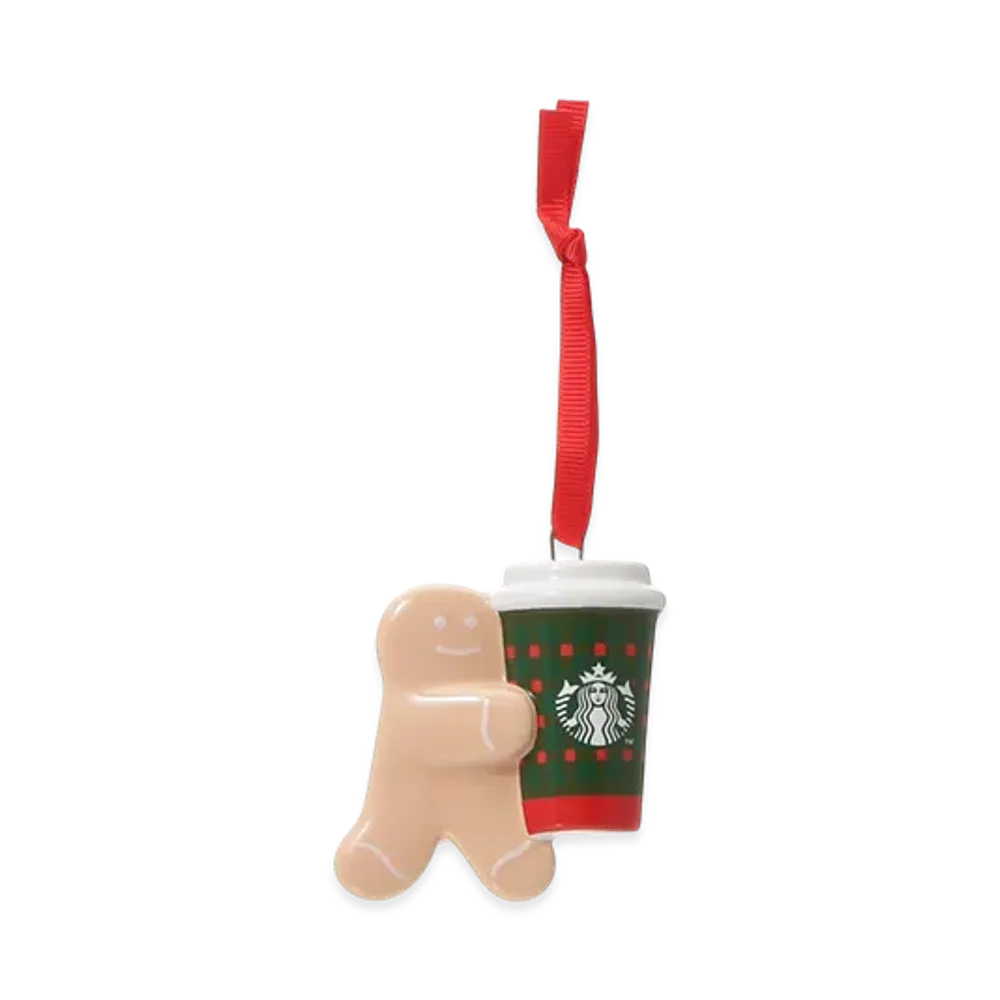 STARBUCKS Holiday 2025 Ornament Cup Gingerbread Man "Red"