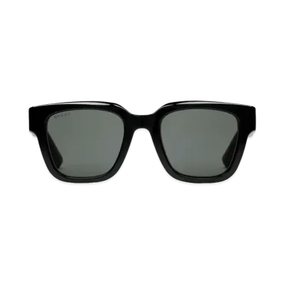 GUCCI Square Frame Sunglasses "Shiny Black"