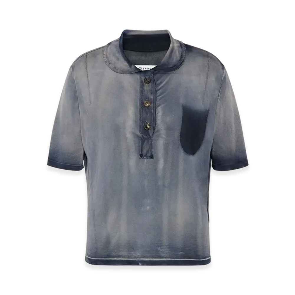 Maison Margiela Sun-Faded Polo Top "Navy"