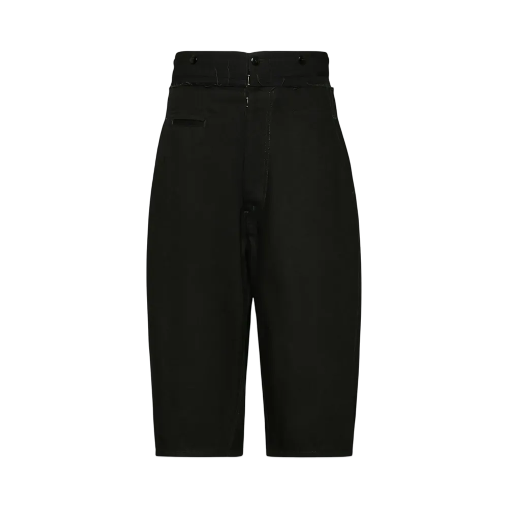 Maison Margiela Men's Spliced Cotton Shorts "Black"