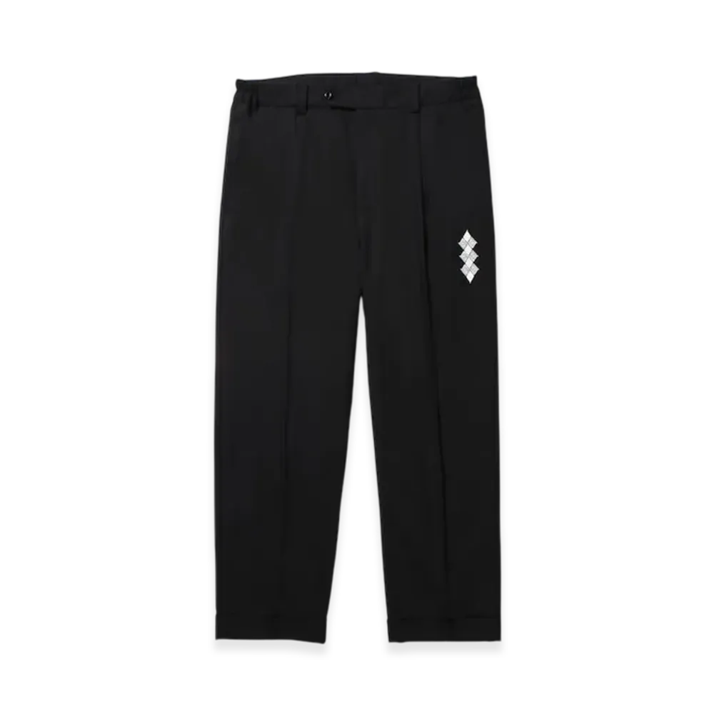 APHRODITEGANG GAKKIN x BUDSPOOL Linen Wool Tuck Trousers "Black"