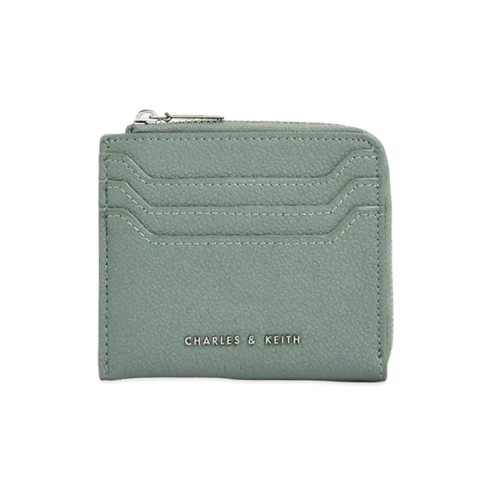 CHARLES & KEITH Classic Zipper Pouch "SageGreen"