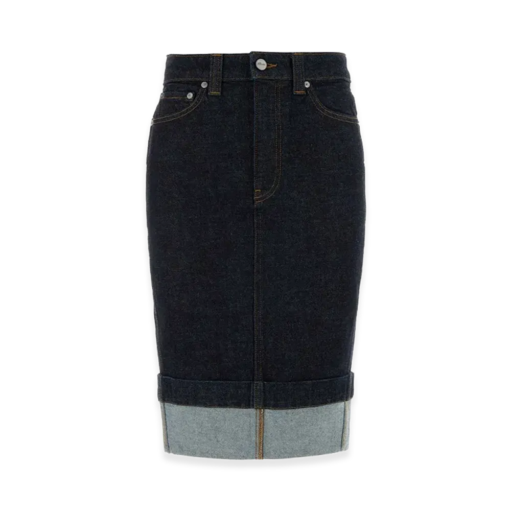 KHAITE Women's Denim Kendra Skirt "Blue"