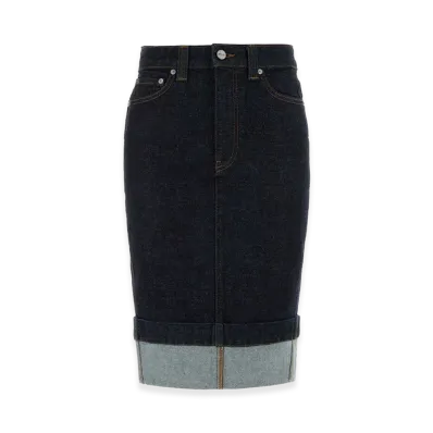 KHAITE Women's Denim Kendra Skirt "Blue"