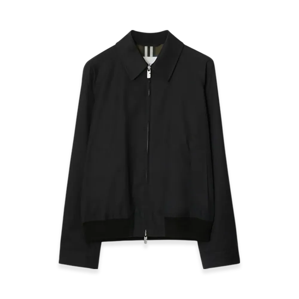 Burberry Gabardine Harrington Jacket "Black"
