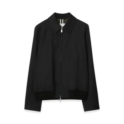 Burberry Gabardine Harrington Jacket "Black"