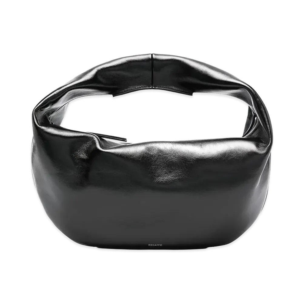 KHAITE Women's Olivia Medium Patent Leather Hobo Bag "Black"