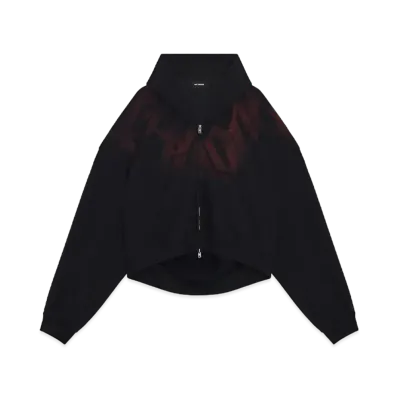 WE11DONE Unbalanced Zip-up Hoodie "Black"